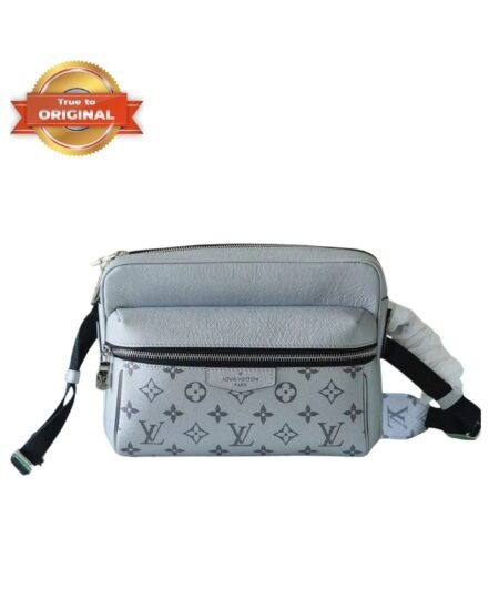 [True-to-ORIGINAL] Louis Vuitton Outdoor Messenger Bag Monogram/Taiga Gunmetal Grey For Men Bags 10.2in/26cm – M30830