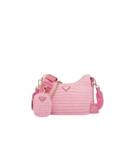 Re-Edition 2005 Raffia Bag Pink For Women 1BH204_2A2T_F0442_V_V9L