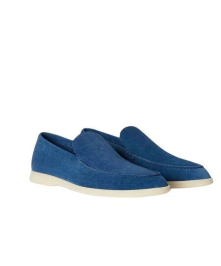 Loro Piana Summer Walk Loafers Blue For Men FAE8124