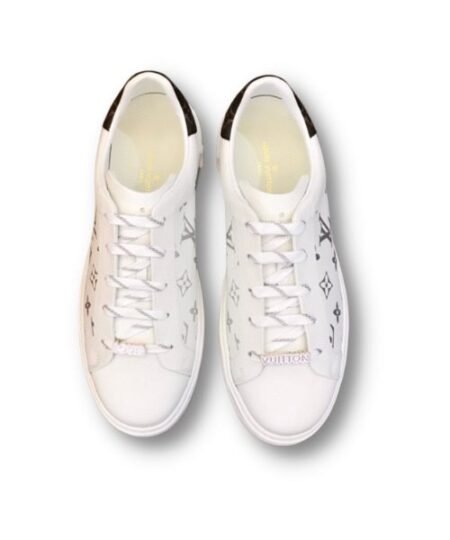 Louis Vuitton Time Out Sneakers Monogram Flowers Silver For Men