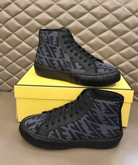 Fendi Force High Tops Sneakers Dark Blue For Men 7E1424