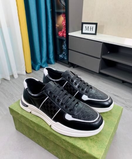 Gucci Men’s GG Embossed Sneaker Chucky With Stripes Black For Men