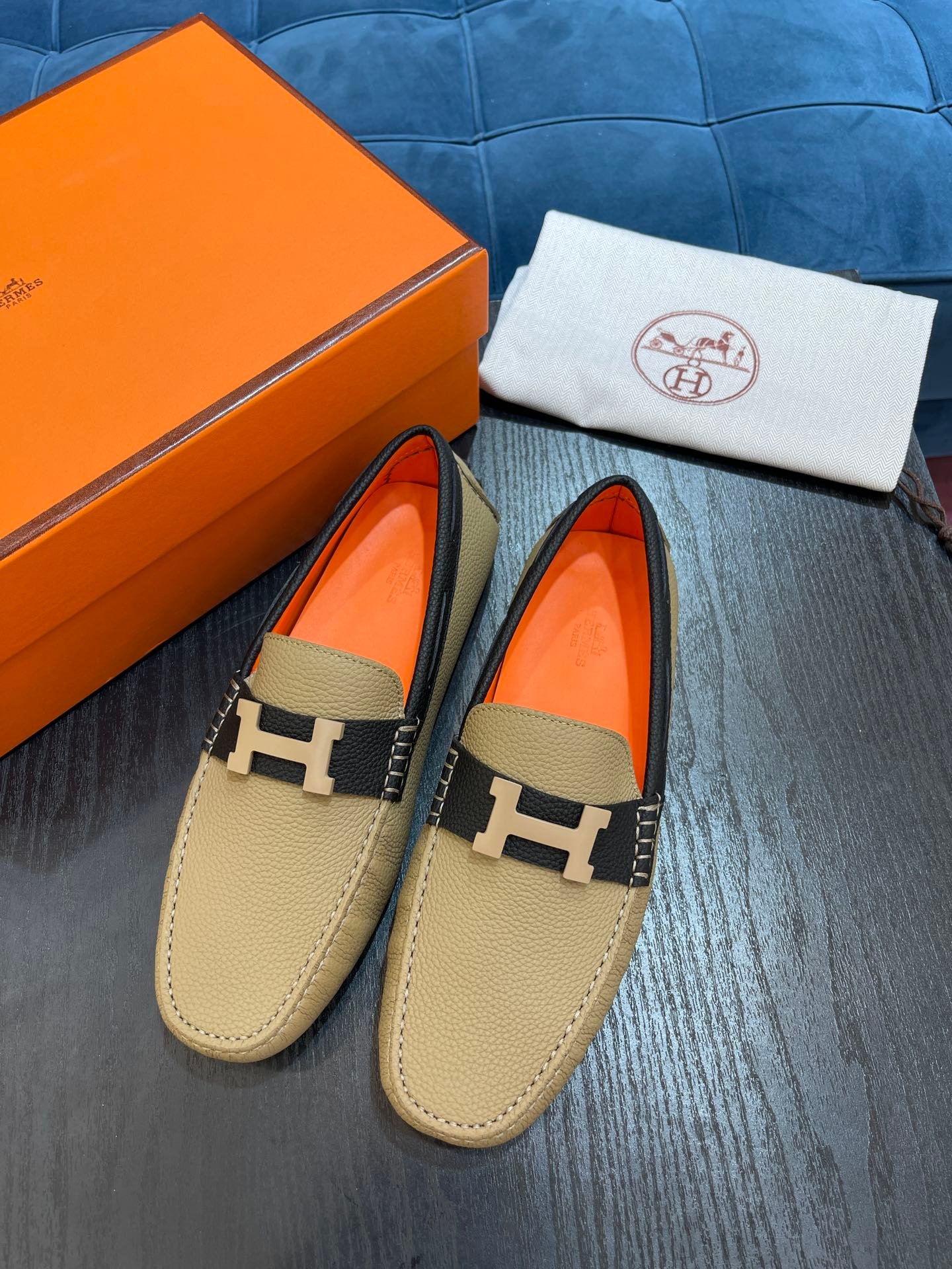 Hermes Irving Loafer Beige For Men - Image 4