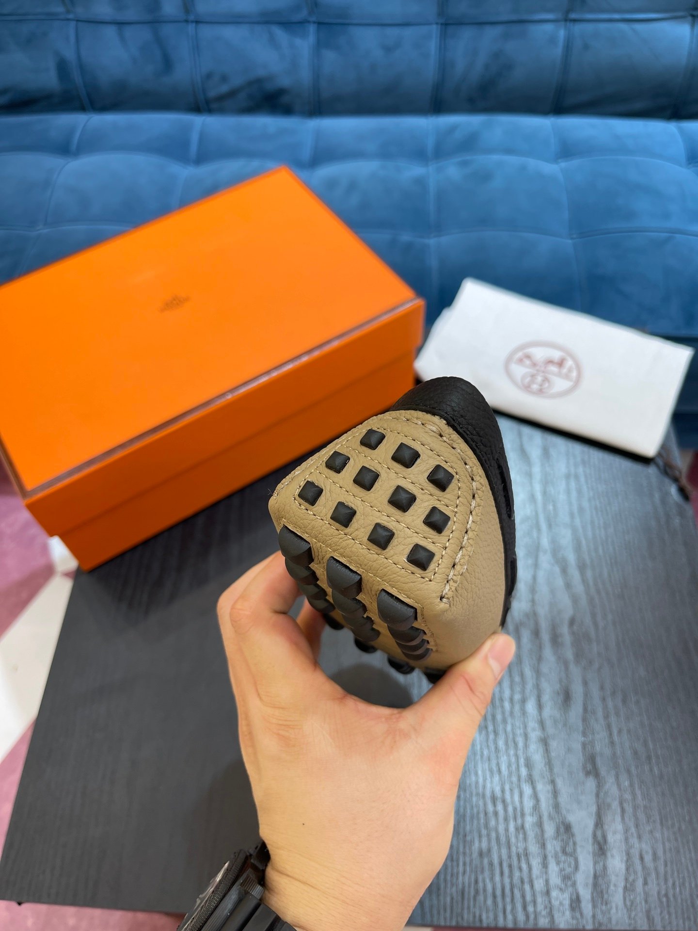 Hermes Irving Loafer Beige For Men - Image 5