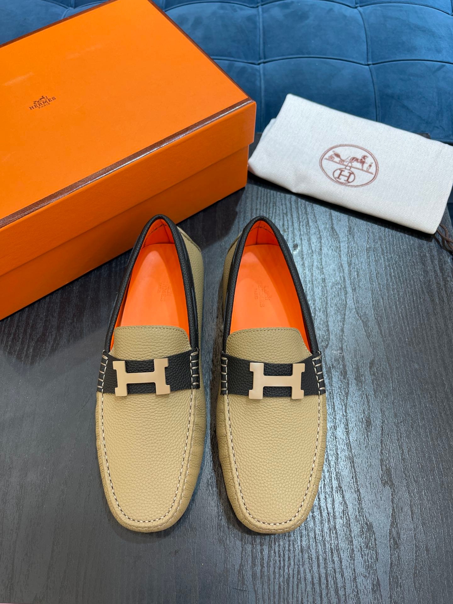 Hermes Irving Loafer Beige For Men - Image 9