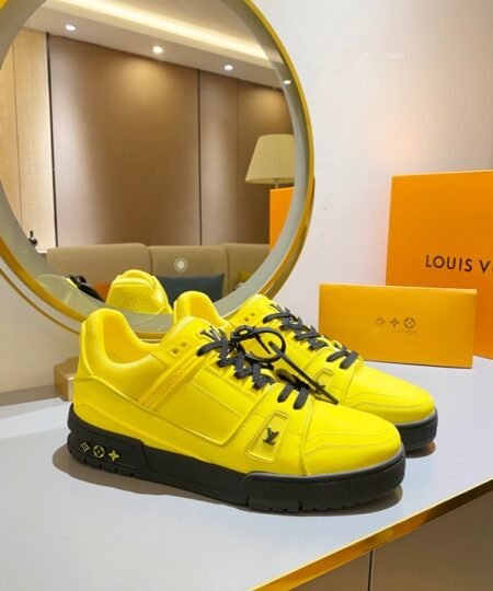 Louis Vuitton Trainer Sneaker Yellow Virgil Abloh For Men LV
