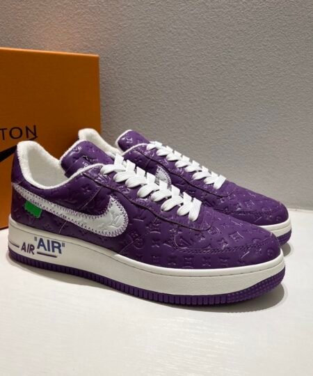 Louis Vuitton x Nike “Air Force 1” By Virgil Abloh in Purple and White Sneaker For Men, Men’s Shoes