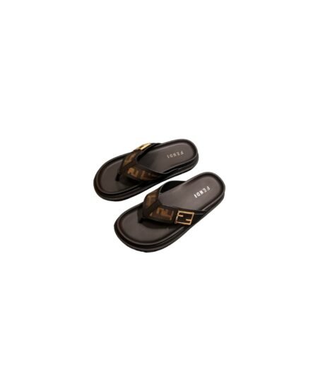 Fendi FF Slides Brown For Men