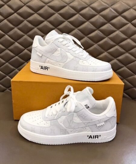 Louis Vuitton And Nike “Air Force 1” By Virgil Abloh Full White For Men, Men’s Shoes