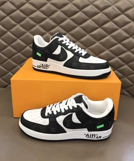 Louis Vuitton And Nike “Air Force 1” By Virgil Abloh Black-White For Men, Men’s Shoes