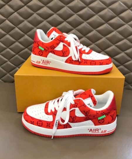 Louis Vuitton And Nike “Air Force 1” By Virgil Abloh White/Comet Red For Men, Men’s Shoes 1A9VA9