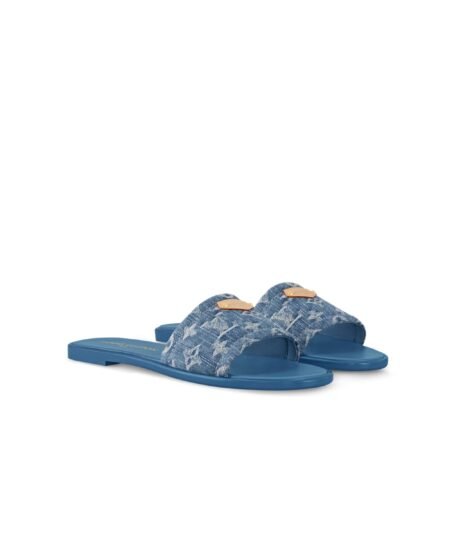 Louis Vuitton Lily Flat Mule Blue For Women 1AGX78