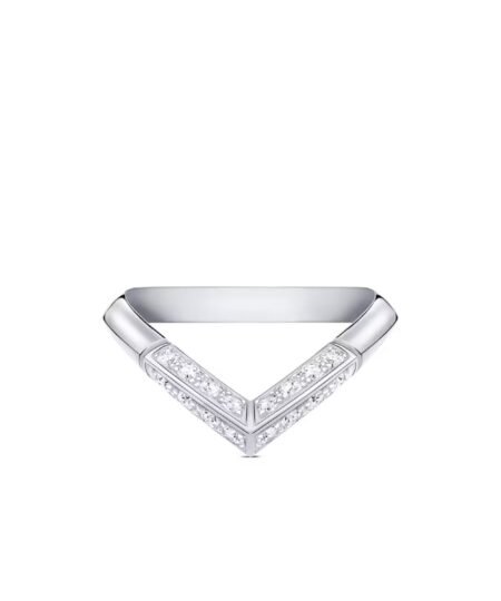 Louis Vuitton LV Diamonds Pavé V Ring Silver-Toned For Women – Q9Y47F