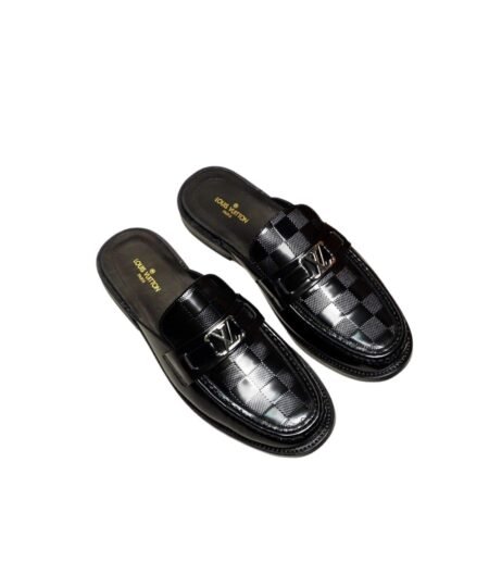 Louis Vuitton Major Open Back With Square Pattern Loafer Black For Men