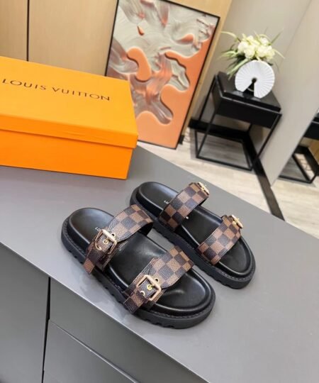 Louis Vuitton Women’s Bom Dia Flat Mule Brown For Women LV