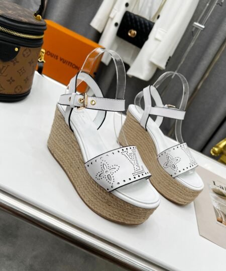 Louis Vuitton Women’s Starboard Wedge Sandal White For Women LV 1A9PKT
