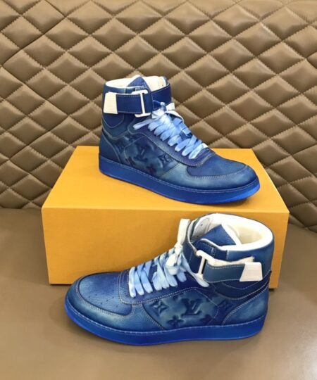 Louis Vuittion Rivoli Sneaker Boot Blue For Men LV