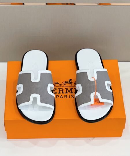 Hermes Izmir Sandal White And Grey For Men
