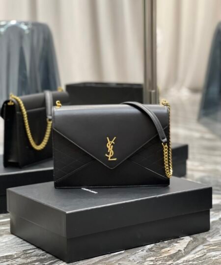 Saint Laurent Gaby Chain Bag Black With Gold Hardware For Women 10.4in/27cm YSL 6688641EL071000