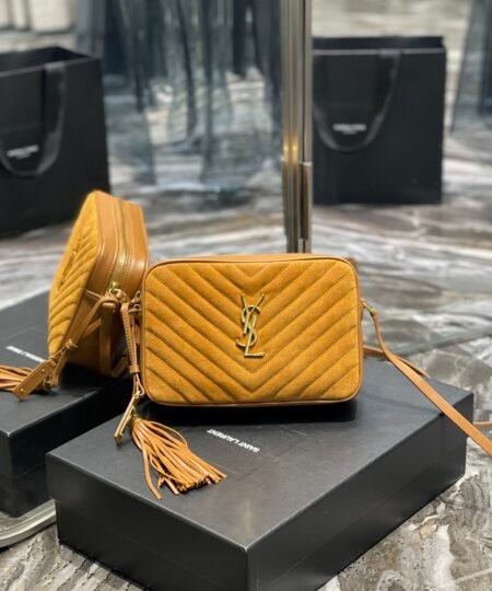 Saint Laurent Lou Camera Bag Brown With Gold Toned Hardware For Women 9in/23cm YSL 6125441S7R77761