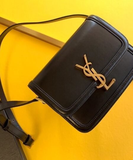 Saint Laurent Solferino Small Satchel Bag Black In Box With Gold Hardware 7.4in/19cm YSl 6343060SX0W1000