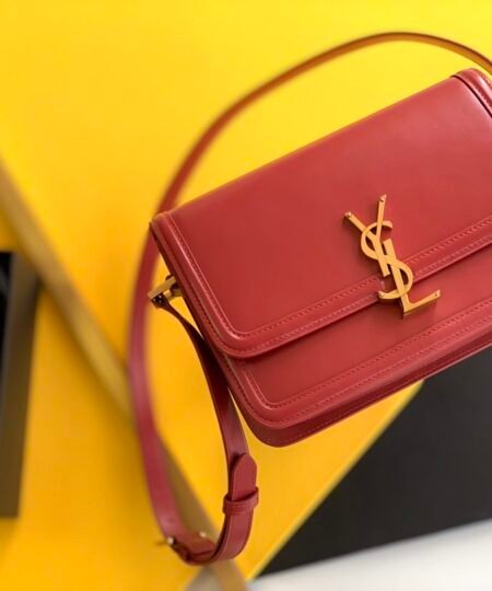 Saint Laurent Solferino Medium Satchel Bag In Box Red With Gold Hardware For Women 9in/23cm YSL 6343050SX0W6805