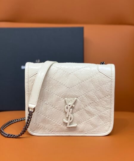 Saint Laurent Niki Wallets On Chain White For Women 7.5in/19cm