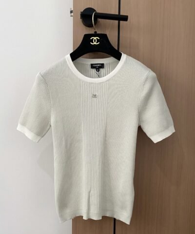 Chanel Short Sleeves Gray  For Women
