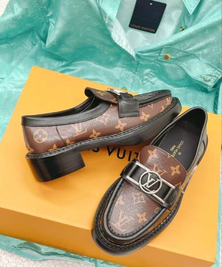 Louis Vuitton Women’s Academy Loafer Silver Toned Hardware Brown For Women LV