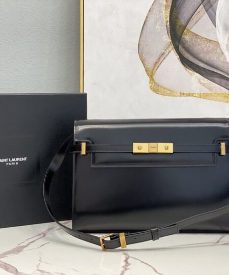Saint Laurent Manhattan Shoulder Bag In Box Black For Women 11.4in/29cm YSL 5792710SX0W1000