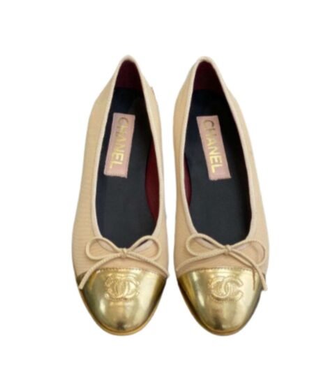 Chanel Ballet Flats Gold For Women
