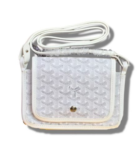 Goyard Plumet Pocket Wallet White/Dark Grey/Yellow For Women‎ 8.1in/20.5cm