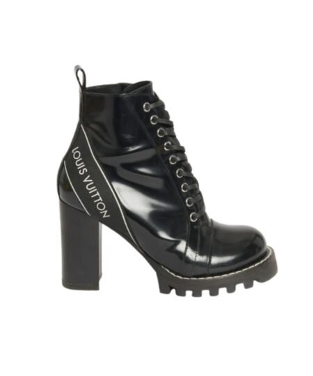Louis Vuitton Polished Star Trail Preowned Ankle Boots Black For Women