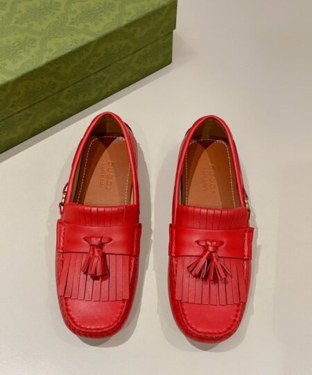 Gucci Men’s Loafer With Driver Interlocking G Red For Men 624699