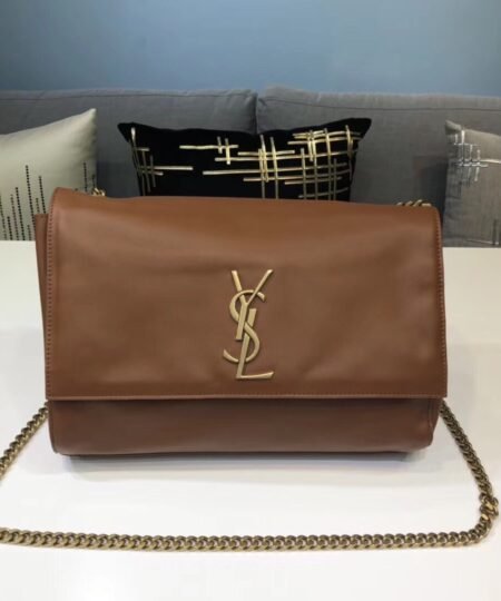 Saint Laurent Kate Medium Chain Bag In Grain De Poudre Brown For Women 9.4in/24cm YSL 364021BOW0J2346