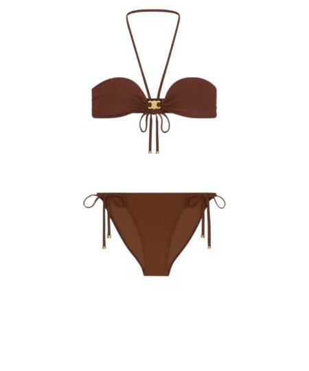 Celine Triomphe Balconette Bikini Brown For Women RZ00C152C.19AF