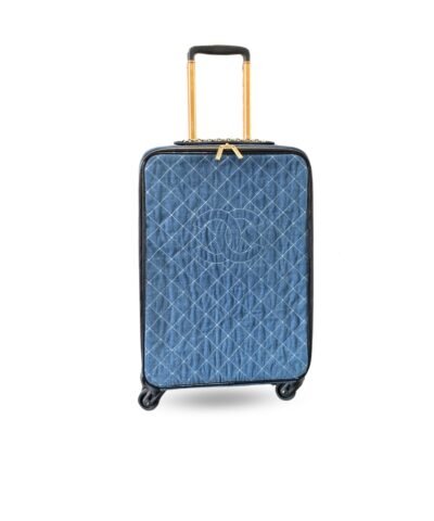 Chanel Classic Diamond-Quilted Suitcase Blue For Women 19.7in/50cm