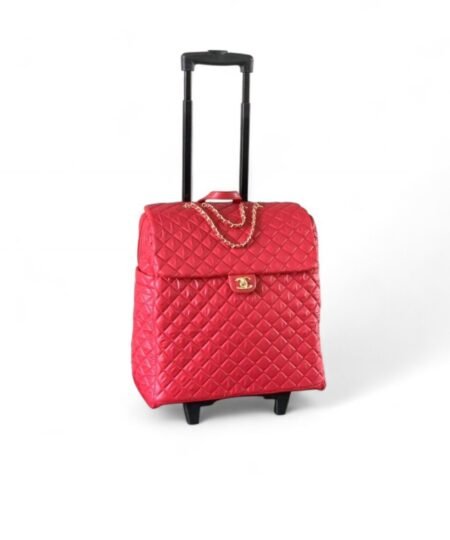 Chanel Classic Quilted Suitcase Red For Women 17.7in/45cm