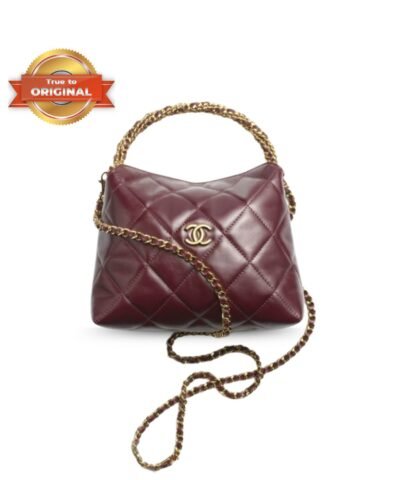 [True-to-ORIGINAL] Chanel Clutch With Chain Burgundy For Women 7.3in/19cm AP4189-B17675-NZG79