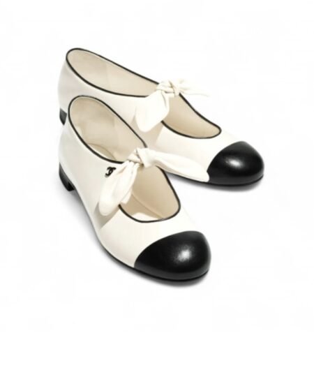 Chanel Mary Janes White/Black For Women G46149-X01000-NABTK