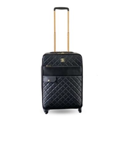 Chanel Quilted Suitcase Black For Women 19.7in/50cm