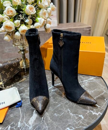 Louis Vuitton Women’s Cherie Ankle Boots Black For Women LV