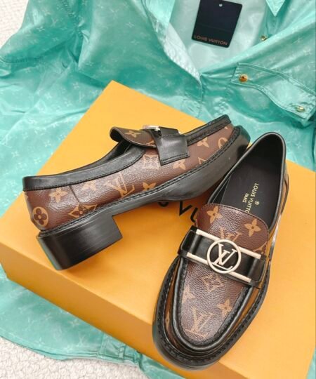 Louis Vuitton Women’s Academy Loafer Gold Toned Hardware Brown For Women LV