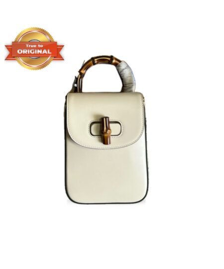[True-to-ORIGINAL] Gucci Bamboo Mini Handbag White For Women 6.2in/16cm GG 702106 UZY0T 9022