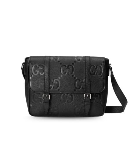Gucci GG Jumbo Medium Messeger Bag Black For Men 12.2in/31cm 760234 AABY0 1000