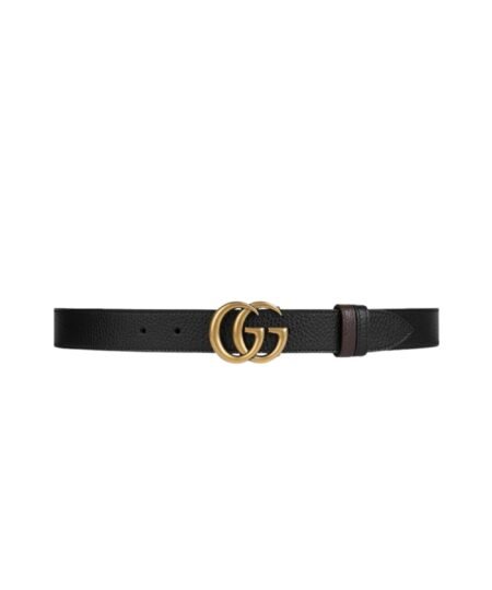 Gucci GG Marmont Reversible Thin Belt 30mm Black For Men 643847 CAO2T 1062