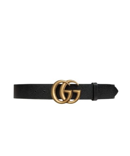 Gucci GG Marmont Wide Belt 38mm Black For Men 406831 DJ20T 1000