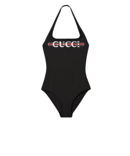 Gucci Sparkling Jersey Swimsuit With Print Black For Women 820749 XHAKC 1152