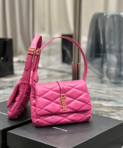 Saint Laurent Le 57 Hobo Shoulder Bag Pink For Women, Women’s Bags 9.8in/25cm YSL 698567AAAO05623