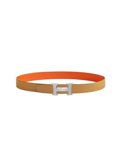 Hermes H Belt Buckle And Reversible Leather Strap 32 mm Feu/Biscuit H064544CB86